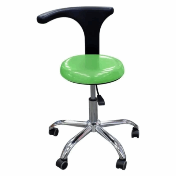 Taburete clínico - Silla, patas metálicas. Verde manzana (P3)