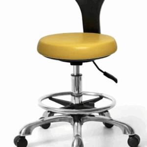 Taburete clínico - Silla, patas metálicas. Amarillo (P4)
