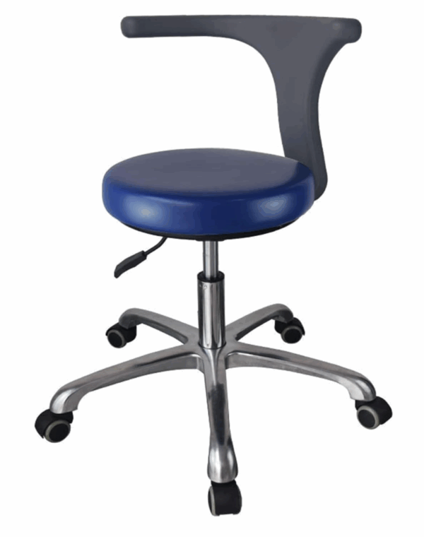 Taburete clínico - Silla, patas metálicas. Azul marino (P2)