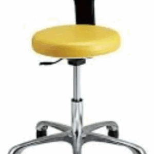 Taburete clínico - Silla, patas metálicas. Amarillo